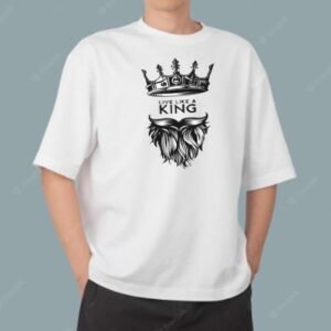 Premium Men’s Printed Cotton Tracksuit – Stylish Casual Wear Black Crown Beard Live Like King