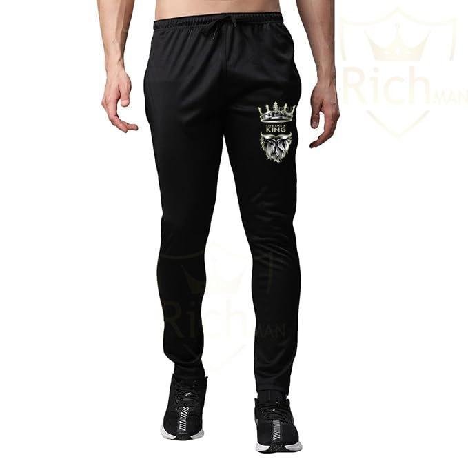 Premium Men’s Printed Cotton Tracksuit – Stylish Casual Wear Black Crown Beard Live Like King - Image 2